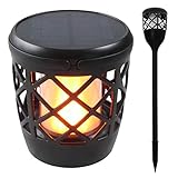 Vielseitig ✓ Diese Gartenleuchte kann als Fackel-, Tisch- oder Hängeleuchte Innen oder Außen eingesetzt werden. Dank des integrierten Dämmerungssensors schaltet die Gartenleuchte automatisch ein, sobald es dunkel wird. Helligkeit des Flammeneffekts in 2 Stufen einstellbar.