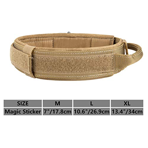 Yisibo Tactical Dog Collar For Medium Large Dogs Military Dog Collar Heavy Duty Dog Collar With Metal Buckle Control Handle(Medium,Coyote Brown) #TOP5