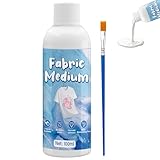 WANJAO 100Ml Textile Medium, Fabric Paint Medium Prevents Flaking Washable Durable Pattern Improves the Adhesion of Acrylic Paint to Fabrics Widely Applicable for T-Shirts Jeans Bags Shoes