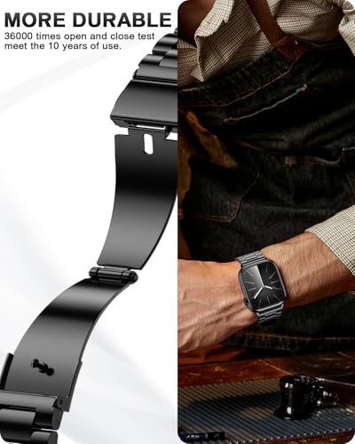 Image of EPULY Metal Band Compatible with Apple Watch Bands for Men 49mm 46mm 45mm 44mm 42mm, Business Stainless Steel Strap for iWatch Series 11 10 9 8 7 6 5 4 3 2 1, SE3 2 1, Ultra3 2 1, No Tools Required