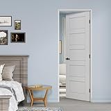 CRUTOP 28' x 80' Prehung Door 5-Panel Slab Doors with Jamb Kit, Solid Core MDF Interior Door for Bathroom...