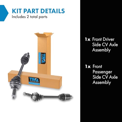 Image of TRQ Front Driver Side and Passenger Side CV Axle Assembly Set 2 Piece Compatible with 1994-2001 Acura Integra 1994-1997 Honda Civic del Sol VTEC 1999 Civic SI