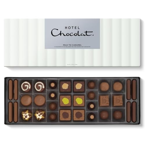 Hotel Chocolat Milk to Caramel Sleekster 340g - 34-Piece Milk and Caramel Chocolate Box - Chocolate Gift for Birthday, Thank You, Congratulations, Anniversary - Gifts for Her and Him