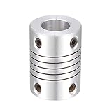 sourcing map 4mm zu 8mm Aluminiumlegierung Stab Flexibel Kupplung Motorsteckerverbindung L25xD18 Silber