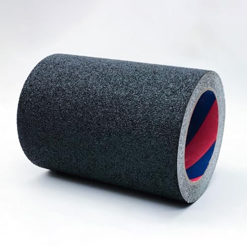 Ruban antidérapant noir de 6 pouces de large avec bande autocollante pour intérieur et extérieur