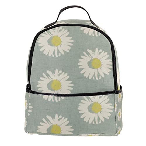 Mochila informal universitaria ligera de margaritas con diseño floral unisex multicolor