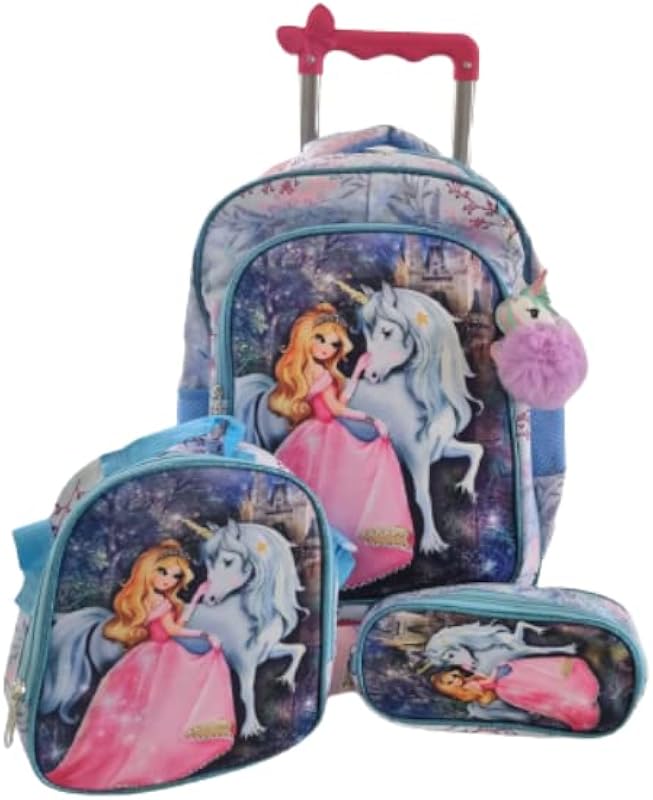Kit Mochila Escolar Estojo E Lancheira Princesa Unicórnio em oferta na Shopee Kit Mochila Escolar Estojo E Lancheira Princesa Unicórnio em oferta na Shopee