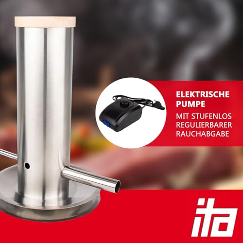 ITA Premium Kaltrauchgenerator aus Edelstahl - Raucherzeuger für Räucheröfen Smoker - Rauchgenerator zum Kalträuchern von Fisch, Fleisch, Käse