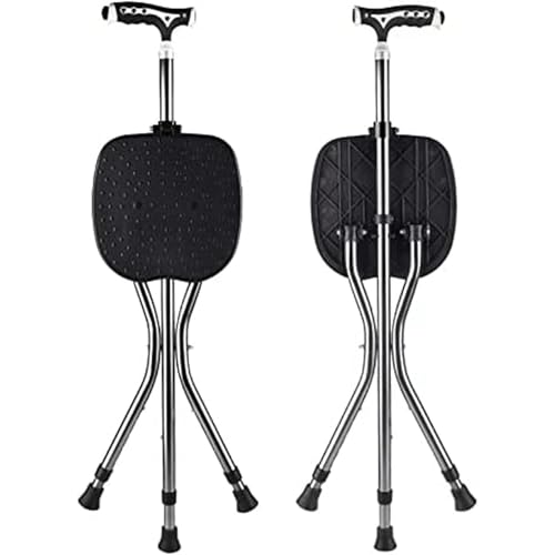 Składana laska do chodzenia ze stołkiem - Get Up and Go Walking Stick Chair Combo dla seniorów, osób starszych, niepełnosprawnych i rekonwalescencyjnych