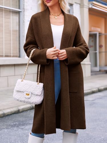 Image of Saodimallsu Womens Long Cardigan Sweaters Chunky Open Front Oversized Slouchy Knit Fall Trendy Coatigan Jackets