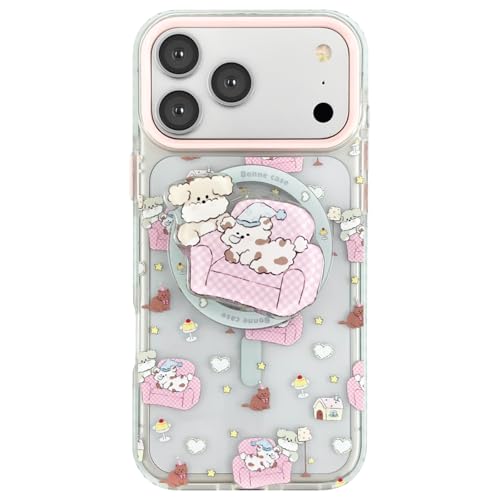 Coque iPhone 17 Pro Max MagSafe rose avec support magnétique antichoc