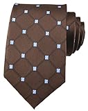 Dark Brown Holiday Neckties Check Silk Tie Suit Fitness Dating For Men Youth Boy