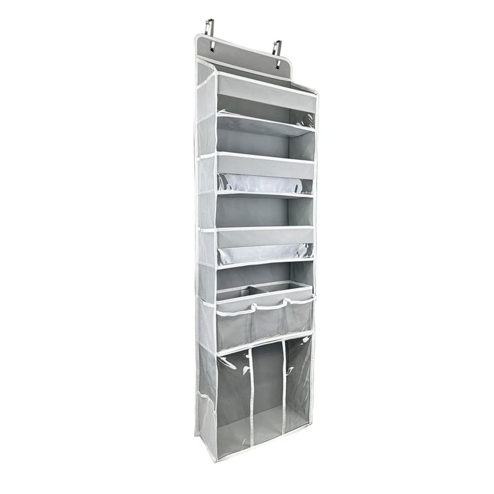 Aundhegrtt Baby Clothes Organizer with Removable Storage - over the Door 5-Tier Organizer for Nursery, Hanging Space-Saving Design