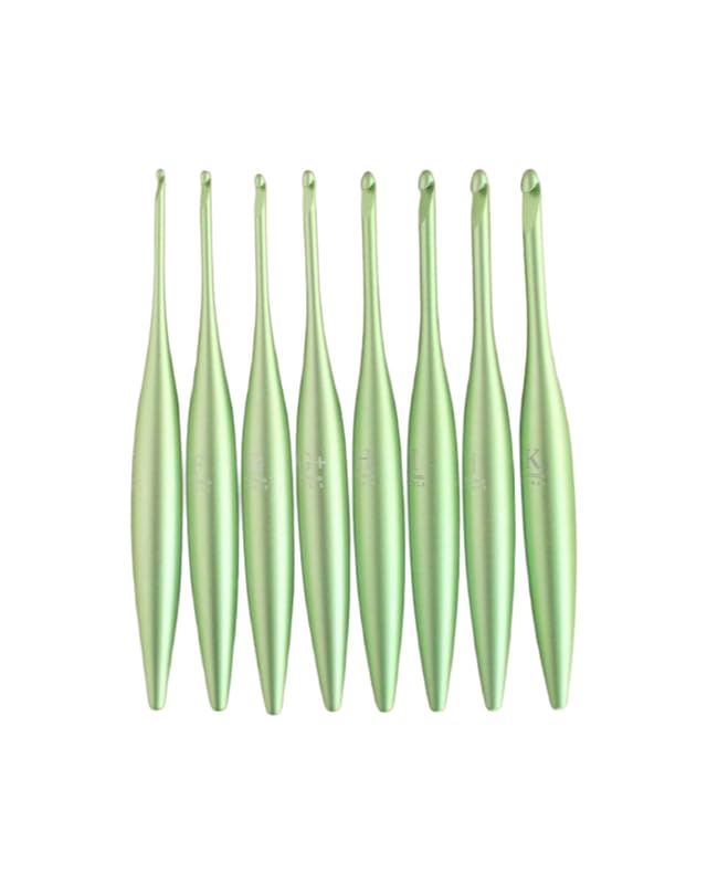 Furls Crochet Hook Limited Edition Matte Pistachio Streamline Metal Ergonomic Handle Crochet Hooks 7 (Matte H - 5.00MM)