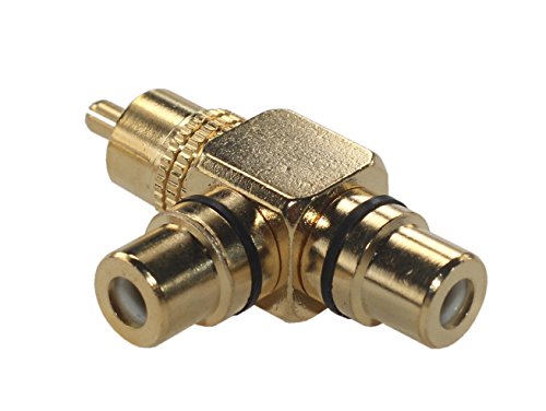 Adaptador RCA macho a 2 RCA hembra ángulo recto x2 miniatura 2