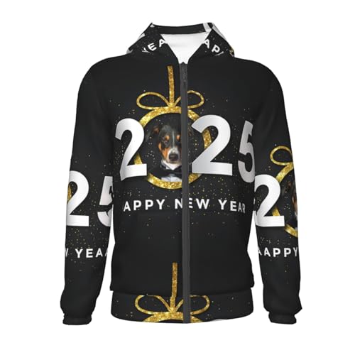2025 Happy New Year Kids Pullover Hoodies Boys Zip Up Sweatshirts Girls Athletic Clothes with Pocket2