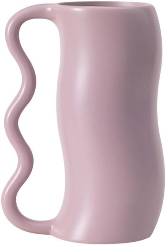 Vase céramique vagues poignées pour compositions florales modernes et ornements design