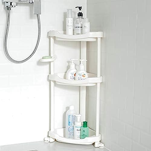 Estante de esquina de 3 niveles Baño Organizador plástico impermeable con agujeros de drenaje Espacio ahorrando espacio Estante de almacenamiento para ducha Cocina Encimera Triángulo Diseño Sostiene l