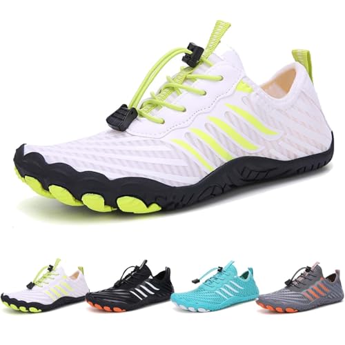 EWUHA Grounded Footwear for Women Mens Barefoot Shoes, Hike Footwear Barefoot Shoes Womens Men, 2025 New Upgrade Comfortable Lightweight Non-Slip Water Shoes Wide Toe Box White