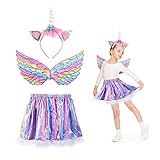 HOCH WERTIGER : Einhorn Rock hergestellt aus hochwertigem Polyester und Baumwollmisch Material und Netz Tüll.Es ist bequem, flauschig, schön, langlebig. Der Regenbogen Tutu Rock ist von Hand und Waschmaschine waschbar und verformt sich nicht so leicht.