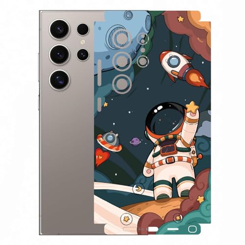 Image of AtOdds Mobile Skin Sticker Wrap | Compatible for Samsung S24 Ultra (5g) | Scratchproof Matte Finish | Full Coverage for All Sides & Camera Protection (Design - Space)