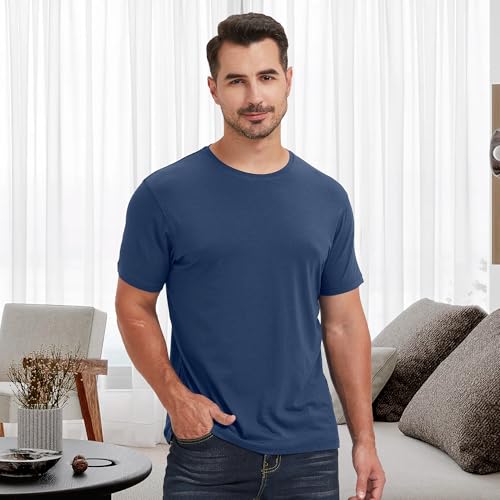 Image of netdraw Men's Ultra Soft Bamboo Viscose Cotton T-Shirt S-3XL | Moisture Wicking, Lightweight, Cool-Touch, Everyday Casual, Lounge, Sleep & Undershirt