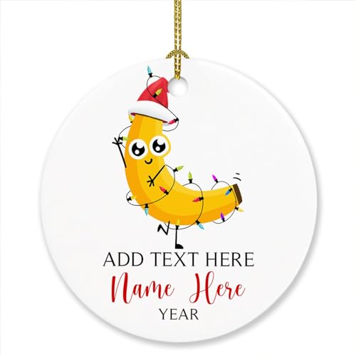 Personalized Banana Christmas Ornament Gifts for Men Women Fruit Lovers, Banana Christmas Ornament 2025, Custom Banana Lover Name Ornaments, Unique Banana Fruit Ornaments Keepsakes Xmas Tree Decor