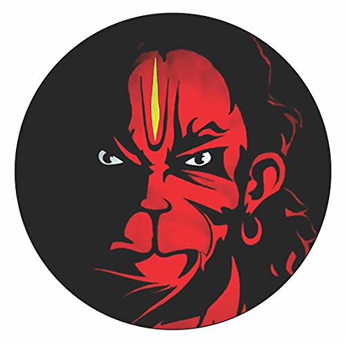 Image of CVANU Angry Balaji God Sticker for Scooty, Bike- All Two Wheeler Vehicle Vinyl Decal Size (11cm X 11cm) Multicolor