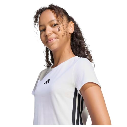adidas Mädchen Essentials Logo Shirt, White/Black, 7-8 Years