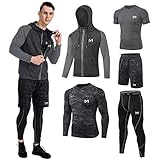 [Sofort absorbierender Schweiß] Die Kompressionssets für Herren sind aus 92% Polyester und 8% Spandex entworfen, das sehr weich, atmungsaktiv und schnell trocknet. Die Workout-Wear hält Sie vom klammigen Gefühl und dem unangenehmen Geruch fern, bleibt den ganzen Tag kühl und bequem