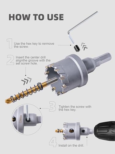 Image of HIGHFIRE 20pcs Carbide Hole Saw Kit with Case, Carbide Tipped Hole Cutter with Pilot Drill bit for Stainless Steel, Iron, Aluminum, Alloy, Plastic