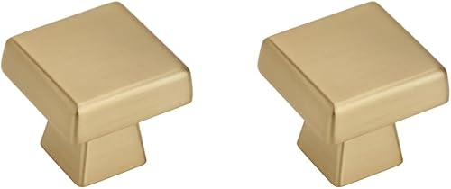 Amerock Pomo de gabinete  Bronce champán  Longitud de 1-12 pulgadas (1.496 in)  Roca negra  Paquete de 2  Perilla de cajón  Herrajes para gabinete