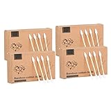 Natural Bamboo Cotton Swabs, Eco-Friendly & Biodegradable – Comfortable and Soft,Two Tip Buds –Bamboo Cotton Swabs for Ears Cleaning and Makeup- Zero Plastic (1 Pack of 400,White)