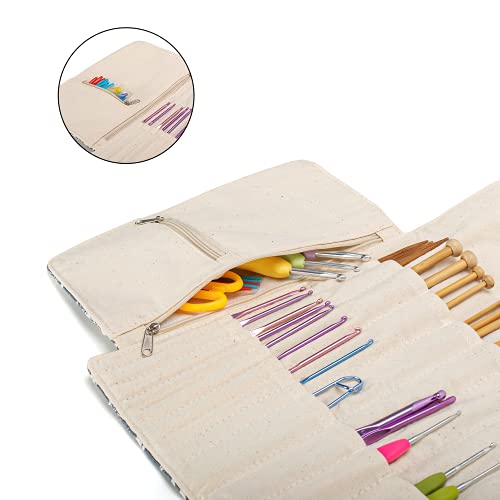 image for Teamoy Knitting Needles Holder Case(up to 11 Inches), Rolling Organize