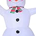 HOMCOM Waving Snowman Indoor/Outdoor LED Inflatable Holiday Christmas Yard Decoration, 8', Multicolor