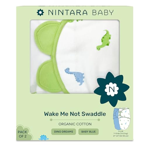 Image of NINTARABABY Swaddle Wrap for Newborns - Organic Cotton, 21 inch x 10 inch | Wake Me Not Swaddle with Baby-Safe Velcro, Ultra-Soft & Snug Sleep Sack, Breathable Swaddling Blanket, Gifts for 0-3 Months
