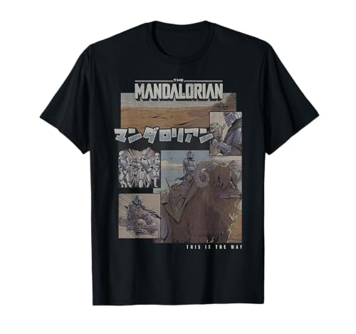 T-shirt Star Wars The Mandalorian Kanji Comic Panels le haut graphique confortable