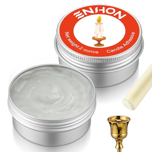Enhon 4 Ounces 2 Pack Candle Stick Glue Adhesive for Taper to Hold Candles in Place
