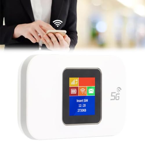 Image of aqxreight 4G Portable WiFi 1 44in Color Screen Mobile WiFi Hotspot Router with Micro SIM Card Slot for Phone Tablet Laptop Black Internet Supporting High Use Frequency Provide LTE (White)