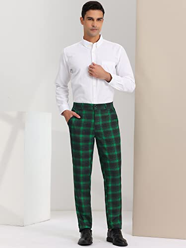 Lars Amadeus Men's Plaid Dress Pants Casual Slim Fit Checkered Business Trousers3