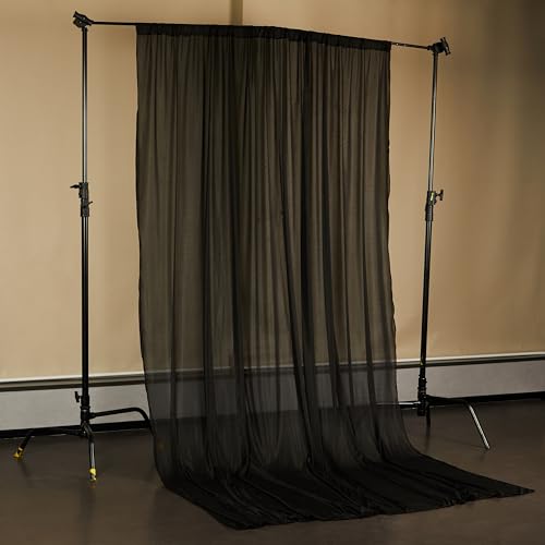 Image of Amazon Basics Professional Black Screen Backdrop Cloth (8x12 ft) | Suitable for Photography, Photoshoot, Product Photography, Live Streaming, Zoom Meetings, VFX Editing | Pack of 1 (Black)