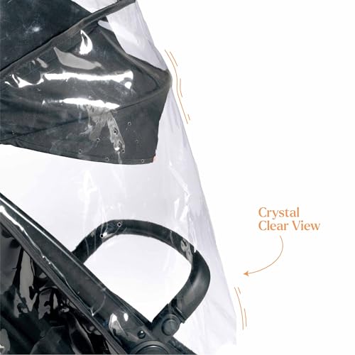 Image of Loopie Stroller Rain Cover | Universal Fit | Waterproof & Windproof Stroller Rain cover | Transparent Shield for Baby Strollers and Prams | Breathable, Easy-to-Install Weather Protection | Airflow Vents on the side to prevent fog build up