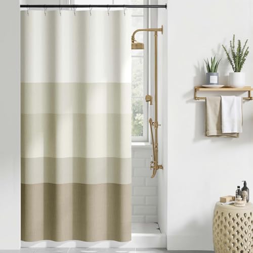 jinchan Small Stall Shower Curtain 36x72 Inches Ombre Wood Taupe
