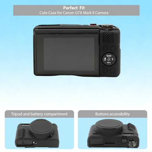 Funda para cámara Canon G7X Mark II silicona negra miniatura 5
