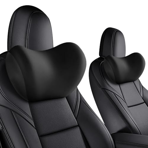 HIULLEN 2 Pcs Car Headrest Pillow Car Neck Pillow Car Neck Support Pillow Cars Head Support for Neck Pain Relief Comfortable Ergonomic Design Black
