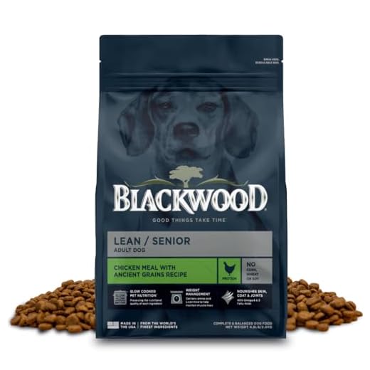 Blackwood Lean/Senior Dry Dog Food, Chicken Meal with Ancient Grains, 4.5 Pound Bag for Weight Management and Muscle Mass Maintenance