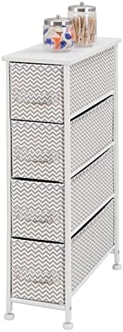 mDesign Wardrobe Organiser - Storage System with 4 Drawers for Organisation - Cabinet Organiser for Home - Taupe/White