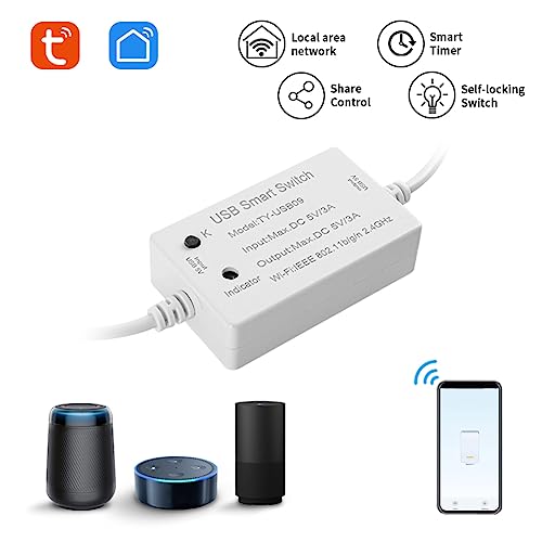 Daroplo Tuya USB Smart Switch Universal Breaker Timer Smart Life do urządzeń USB do Alexa Google Home