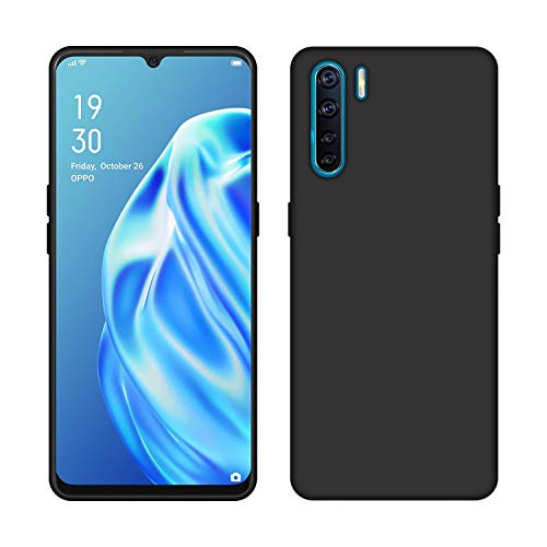 Image of Case Creation Luxurious OG Series for OppoF15 Case Cover,Anti-Dirty Slim Case Frosted Matte Cute Candy TPU Raised Bezel (Splash of Color) Back Cover for Oppo F15 -Black