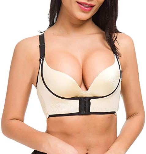 Ysabeloom Push-up Bra Plus Size Soft Cup Everyday Bra Padding Chest Brace Up for Women Beige